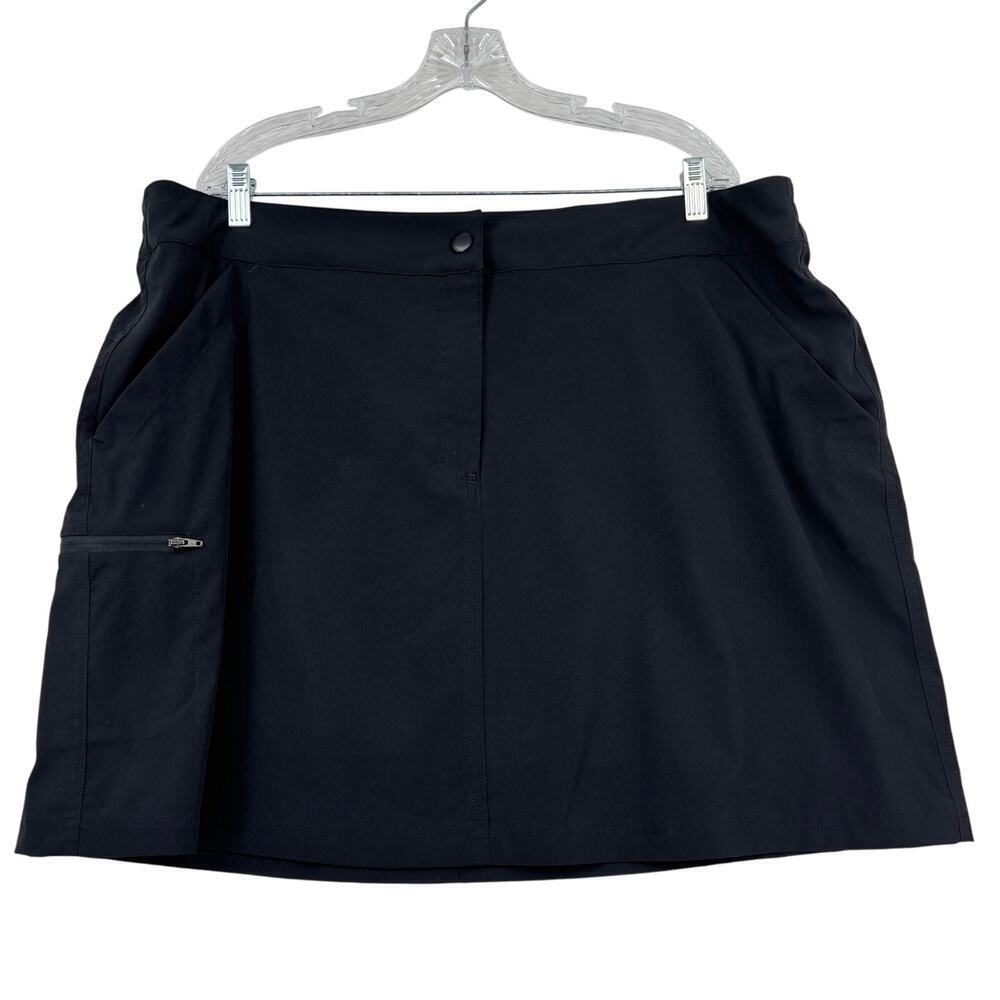 32 Degrees Cool Skort Women's Size XXL Black Pockets Built In Shorts Stretch Zip